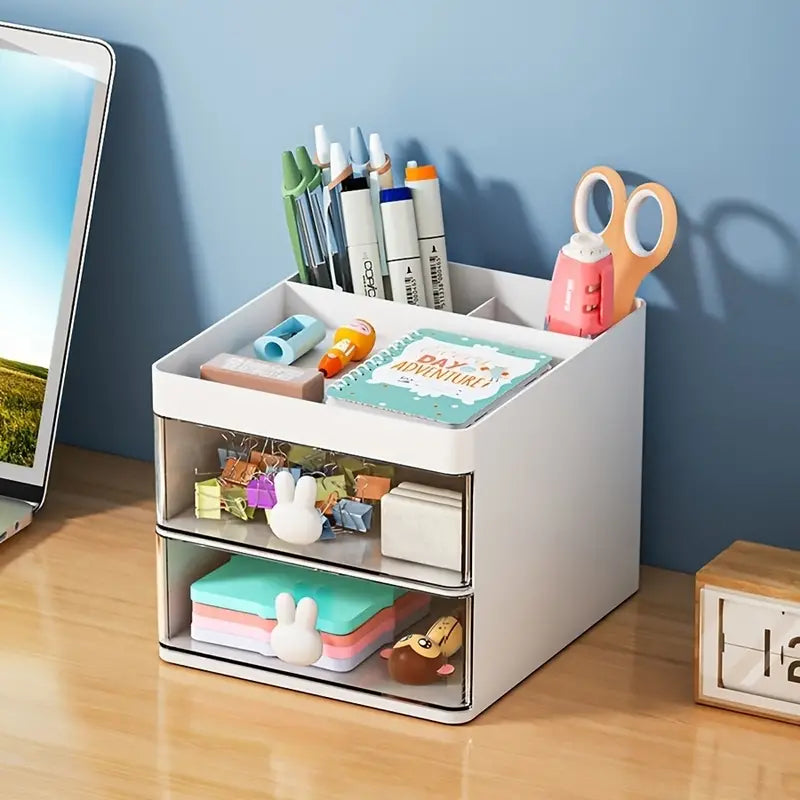 Cute Cartoon Rabbit Pen Holder - Large Capacity Storage Box