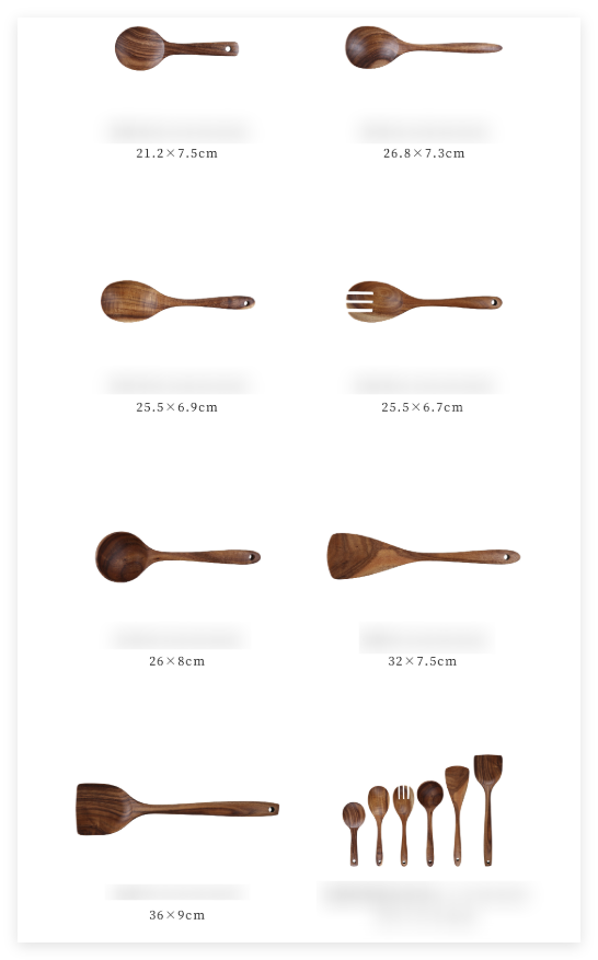 Wholesale 7-Piece Teak Kitchen Utensil Set