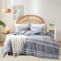 Boho Aztec Comforter Set for King Size Bed Shabby Chic Boho Grey Comforter Set King All Season Geometric Aztec Boho Comforter with 2 Pillowcases Farmhouse Aztec Bedding Set King